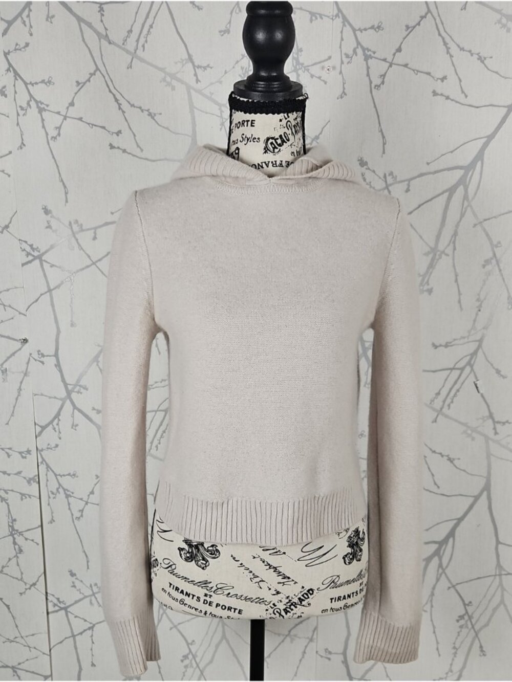 Club Monaco 100% Cashmere Knit Hooded Cropped Sweater